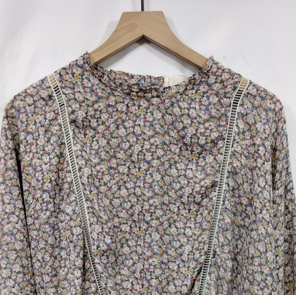Sienna Sky Floral Cottagecore Top Women's L Multicolor Peasant Babydoll Retro - Picture 2 of 8